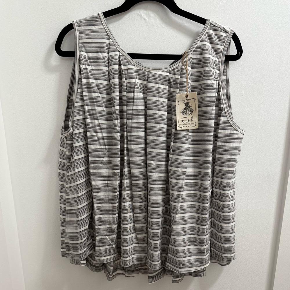 Striped Gray Sleeveless Top